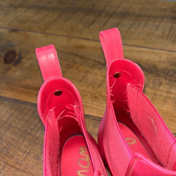 Womens Sam Edelman Pink Tinsley Rubber Outdoor Rain Boots Size 9 - Picture 7 of 10
